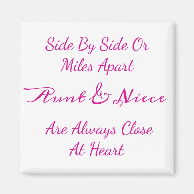 Imã Citação de Amor Tia Sobrinha: Lado a Lado ou Separ (Frente)