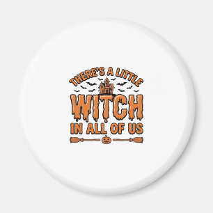 Imã Citação de Bruxa de Halloween Design Vetorial Vint