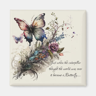 Imã Citação de Encorajamento Inspiracional Butterfly