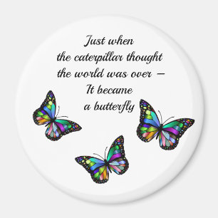 Imã Citação de Encorajamento Inspiracional Butterfly