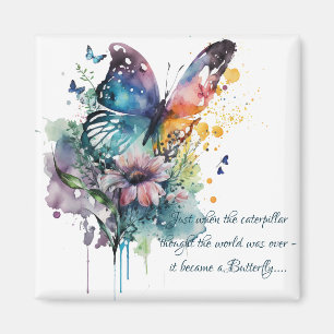 Imã Citação de Encorajamento Inspiracional Butterfly