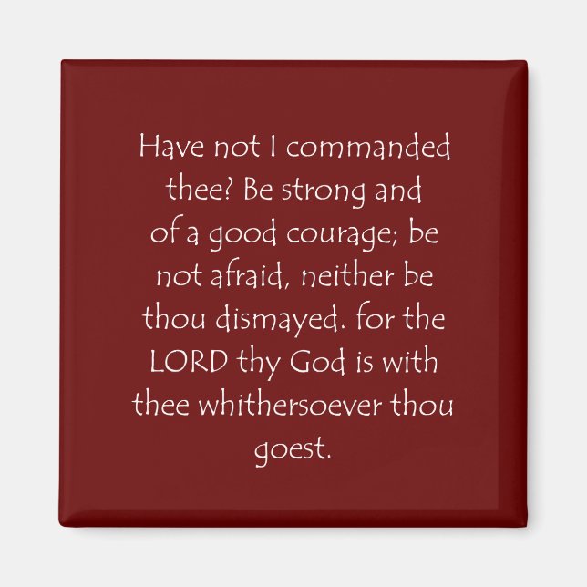 Imã Citação de Escrituras Joshua 1 9 (Frente)