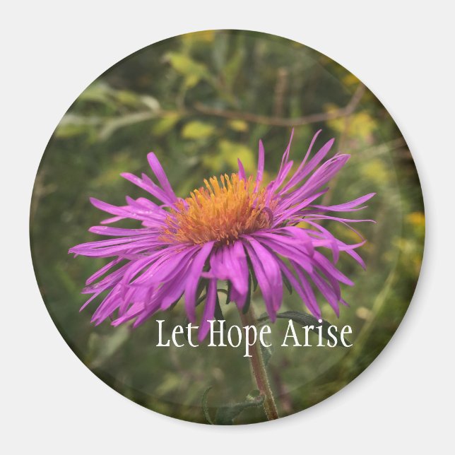 Imã Citação de Esperança Inspiradora Dourada e Roxa bo (Frente)