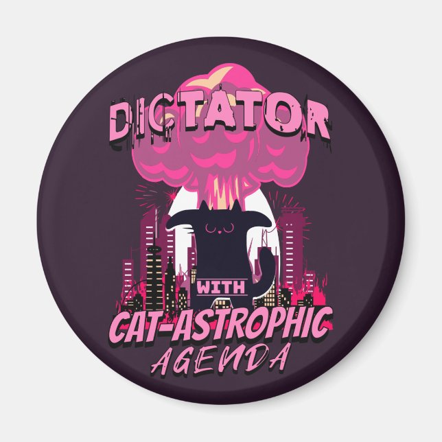 Imã Citação de Gatos Furiosos e Engraçados Catastrófic (Frente)