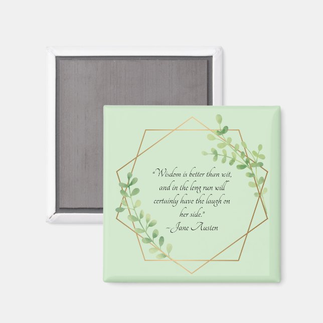 Imã Citação de Jane Austen, Sabedoria Supera a Perspic (Front/Back)