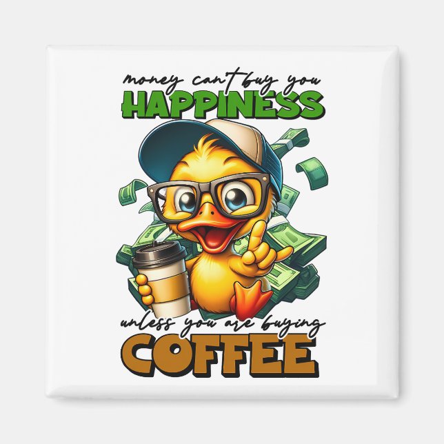 Imã Citação de Legenda de Café do Pato Engraçado Vesti (Frente)