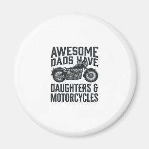 Imã Citação de Pai e Filhas de Motocicleta Vetor Vinta