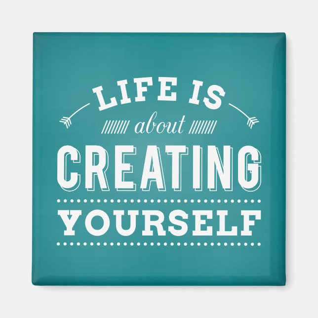 Imã Citação de Vida de Atitude Motivacional de Sucesso (Frente)