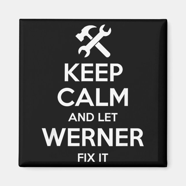 Imã Citação de Werner Fix Piada de Aniversário Nome Pe (Frente)