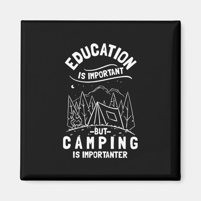 Imã Citação Divertida de Camping (Frente)