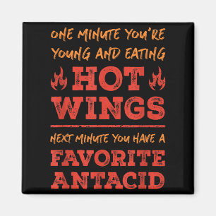 Imã Citação Divertida de Comida Hot Wings Bbq Frango B