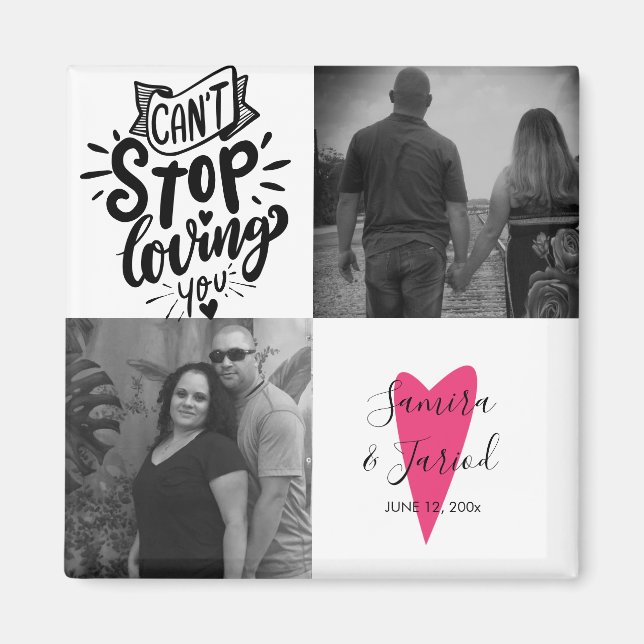 Imã Citação do Cartão de Dia do Namorados de Colagem d (Frente)