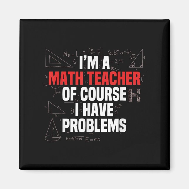 Imã Citação Engraçada de Matemática Matemática Querido (Frente)