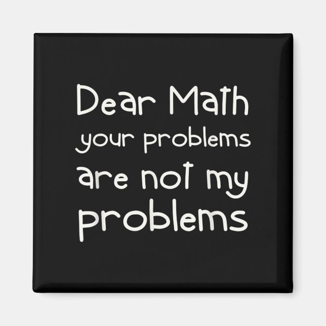 Imã Citação engraçada de matemática Querida matemática (Frente)