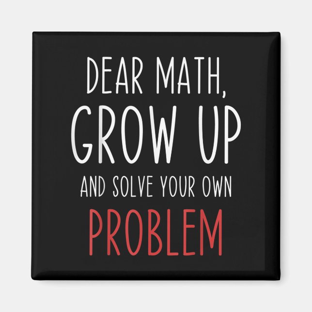 Imã Citação Engraçada de Matemática Querido Professor  (Frente)