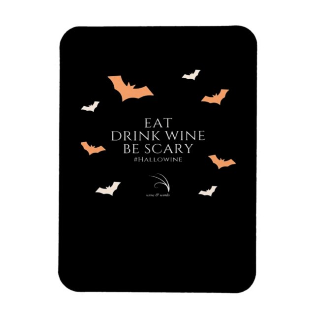 Ímã Citação Hallowine Halloween Comer Beber (Vertical)