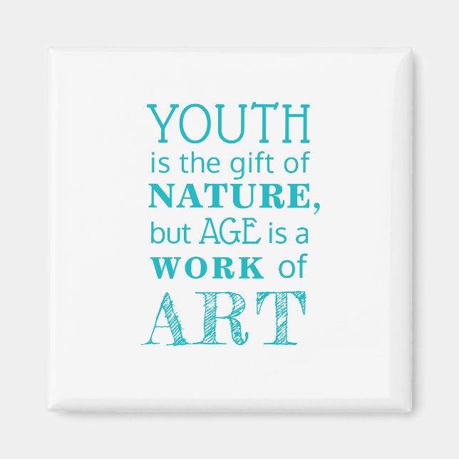 Imã Citação Inspiracional sobre Envelhecimento | (Frente)