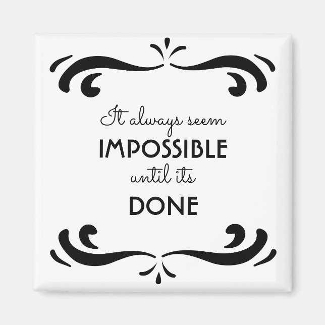 Imã Citação inspiradora sobre a vida em preto e branco (Frente)