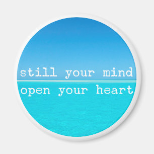 Imã Citação Mindful: Mente, coração aberto