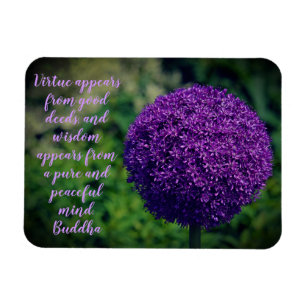 Ímã Citação Motivacional da Flor de Allium Puro Perfei