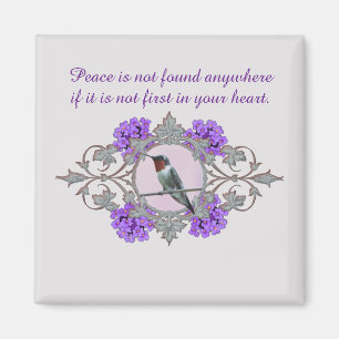Imã Citações da paz com colibri