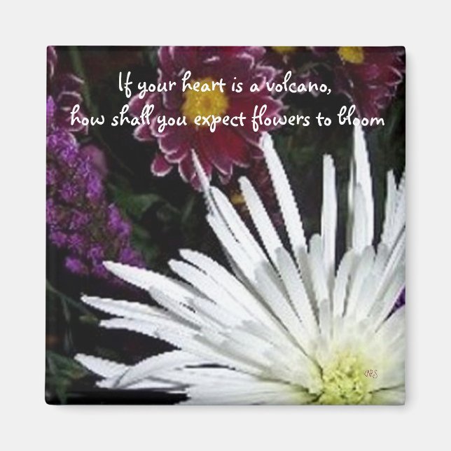 Imã Citações de Inspiração de Flores em Flor (Frente)