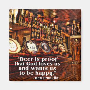Imã Citações famosas da cerveja de Ben Franklin