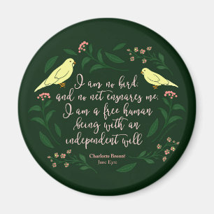 Imã Citações florais verdes de Charlotte Bronte Jane