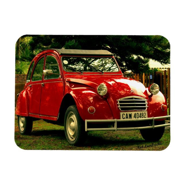 Ímã Citroën 2CV vermelho (Horizontal)