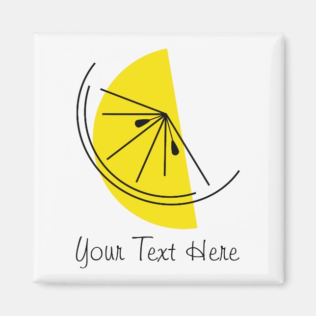 Imã Citrus Lemon Text Magnet Square (Frente)