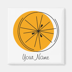 Imã Citrus Orange Name magnet square