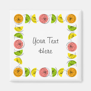 Imã Citrus Square Text magnet square