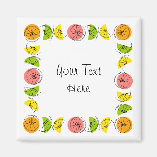 Imã Citrus Square Text magnet square (Frente)