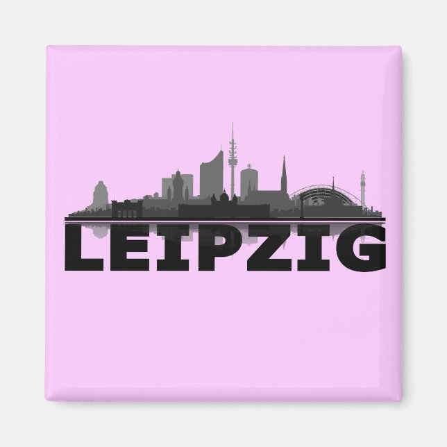 Imã City de Leipzig Skyline - íman, de frigorífico, (Frente)