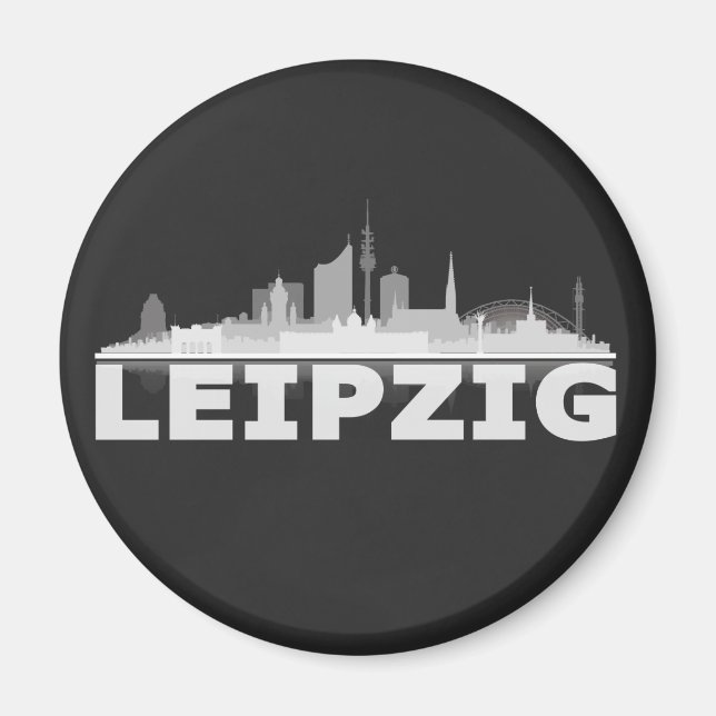 Imã /City de Leipzig Skyline íman kühlschrankmagnet (Frente)