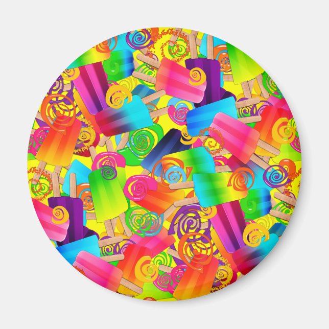 Imã CKC Picolé Rodovia Amarelo-ROUND MAGNET (Frente)