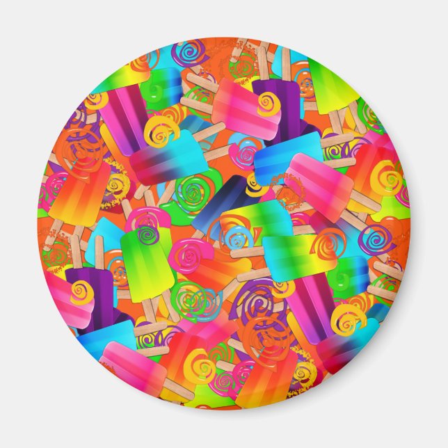 Imã CKC Psicle Swirls Laranja-ROUND MAGNET (Frente)