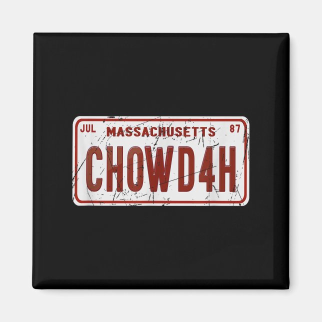 Imã Clam Chowder Boston Accent Chowdah Funny  (Frente)