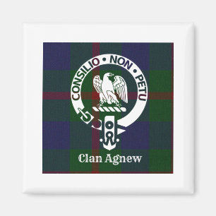 Imã Clan Agnew Crest Crachá e Tartan