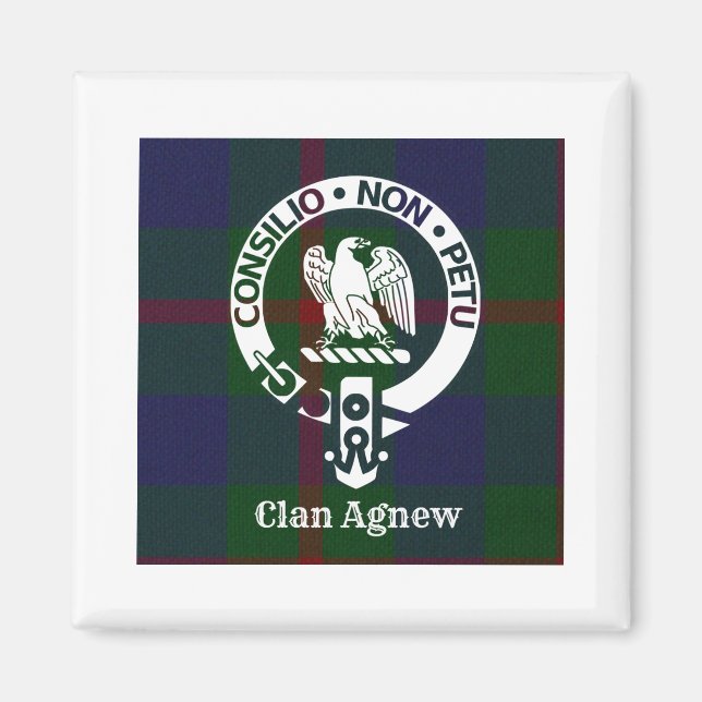 Imã Clan Agnew Crest Crachá e Tartan (Frente)