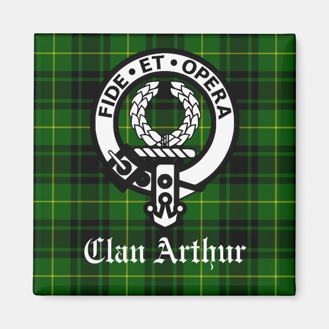 Imã Clan Arthur Crest Crachá & Tartan (Frente)