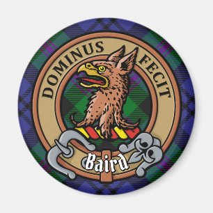 Imã Clan Baird Crest sobre Tartan