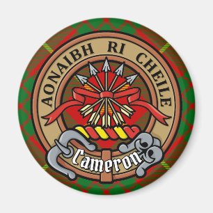 Imã Clan Cameron Crest sobre Tartan