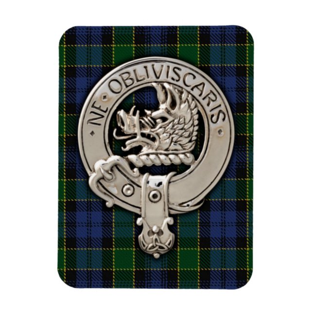 Ímã Clan Campbell Crest & Breadalbane Tartan (Vertical)