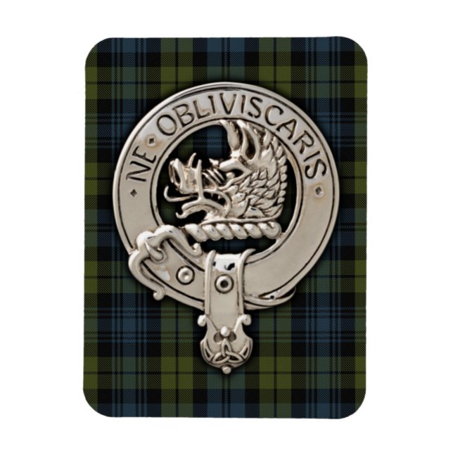 Ímã Clan Campbell Crest & Tartan (Vertical)