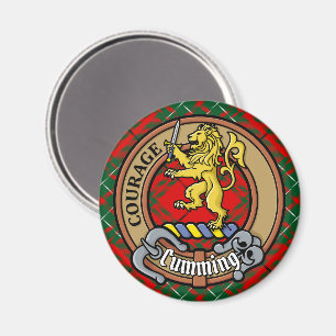 Imã Clan Cumming Crest sobre Tartan