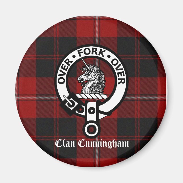 Imã Clan Cunningham Crachá & Tartan (Frente)