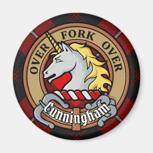 Imã Clan Cunningham Crest sobre Tartan