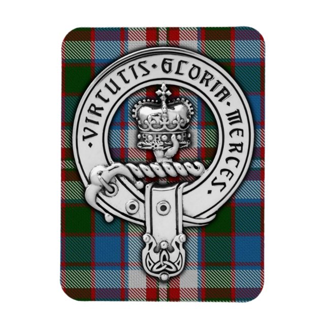 Ímã Clan Donnachaidh (Robertson) Crest & Dress Tartan (Vertical)