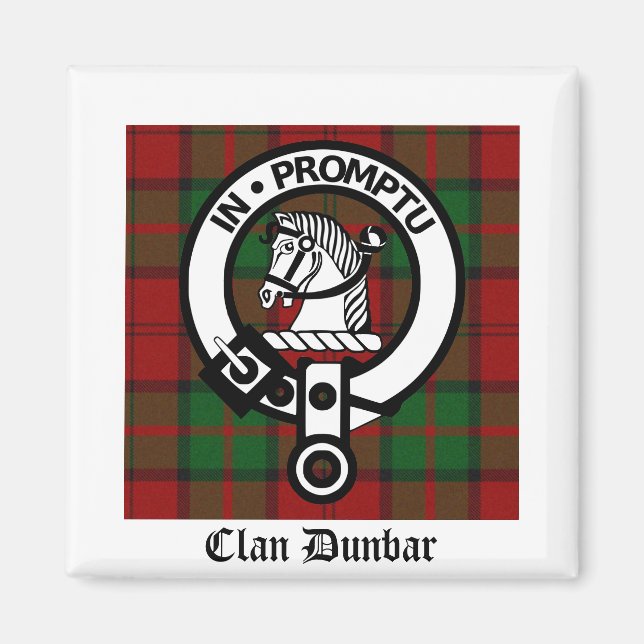 Imã Clan Dunbar Tartan & Crest Crachá (Frente)